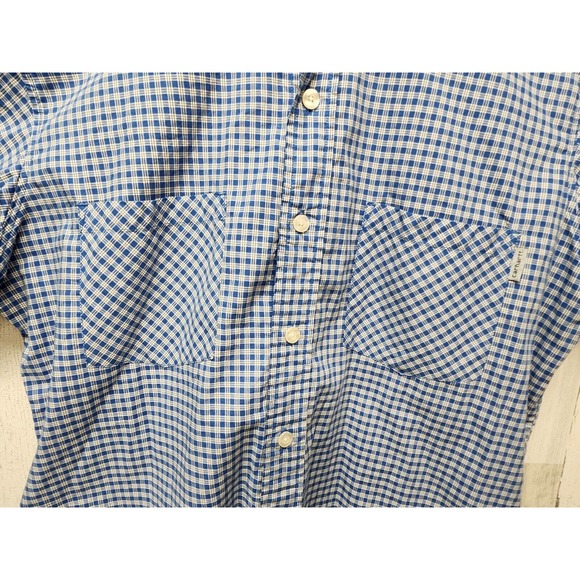 Carhartt Shirt Men Large Blue Plaid Pockets Classic Preppy - Picture 5 of 10